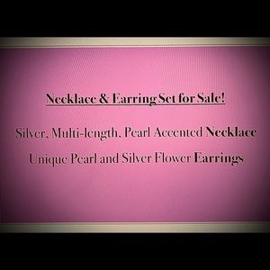 UNIQUE Silver & Pearl Necklace & Earrings SALE!